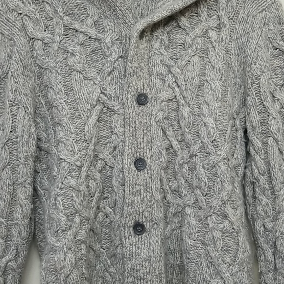 Banana Republic Wool Blend Cable Knit Sweater Cardigan Large - Picture 2 of 5